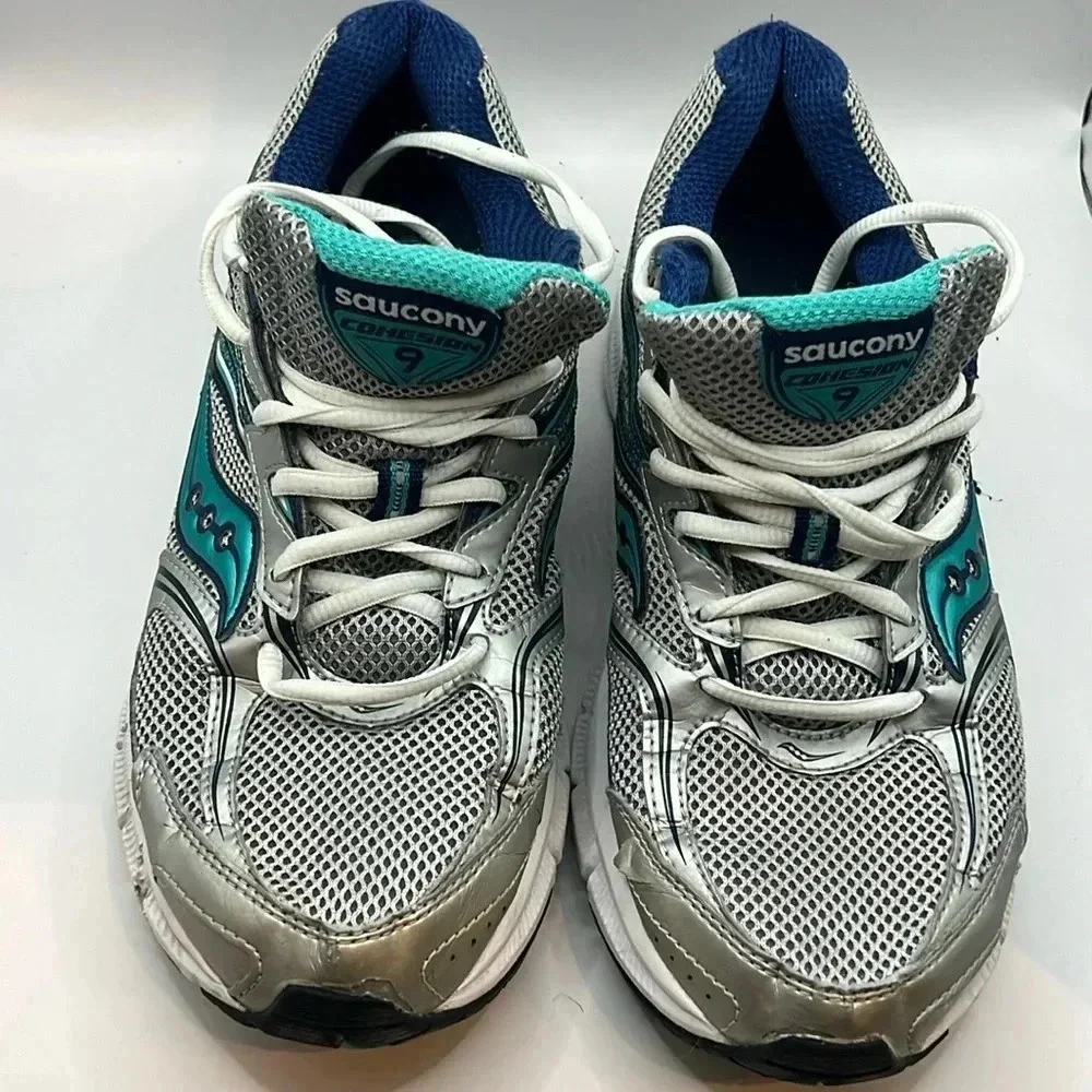 Saucony Cohesion‎ 9 women’s silver blue running shoes sneakers Sz 10 comfort run